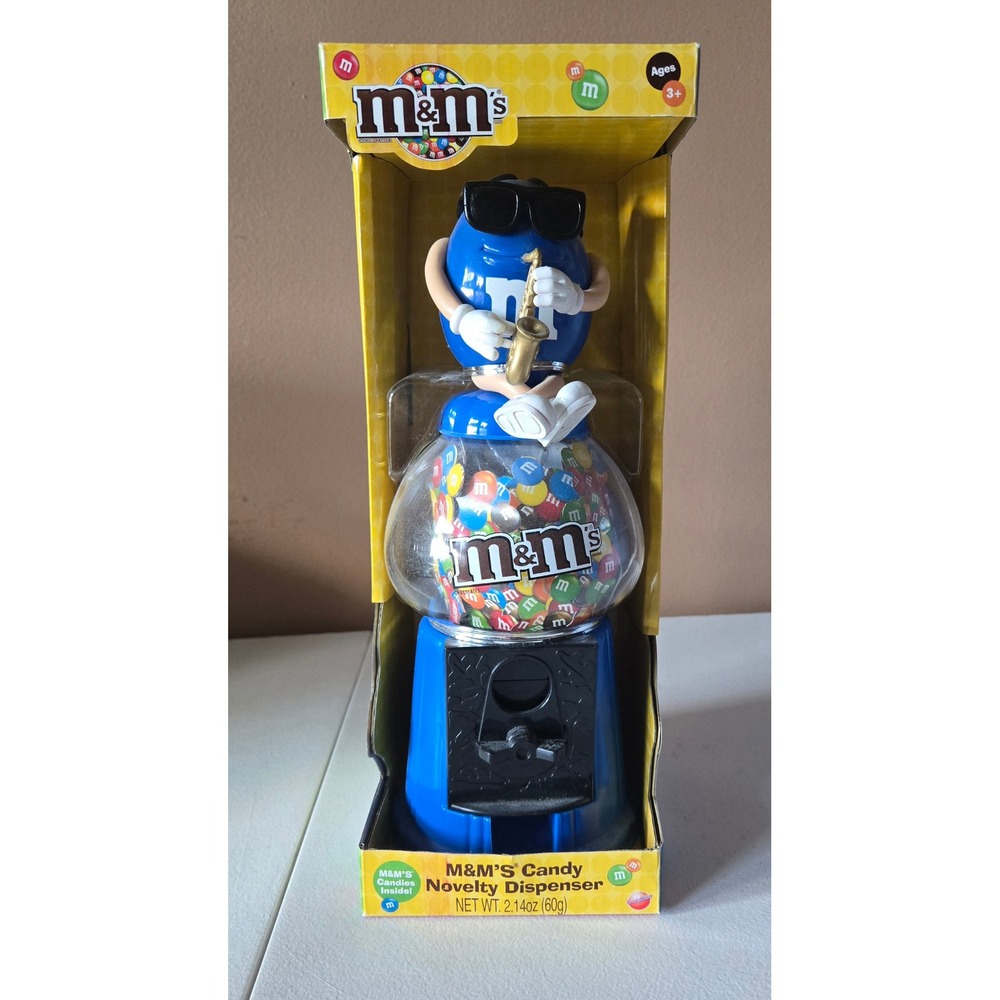 M&Ms Candy‎ Novelty Dispenser with Real Working Coin Bank Blue M M Candy